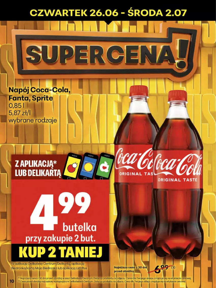 Gazetka promocyjna Delikatesy Centrum - Franczyza DC26 Czwartek - ważna 26.06 do 02.07.2025 - strona 10 - produkty: Coca-Cola, Gin