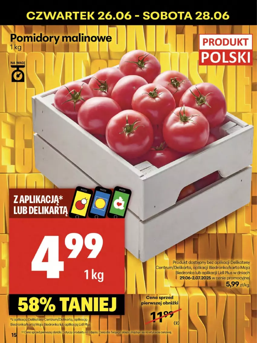 Gazetka promocyjna Delikatesy Centrum - Franczyza DC26 Czwartek - ważna 26.06 do 02.07.2025 - strona 15 - produkty: Dron, Pomidory, Rum