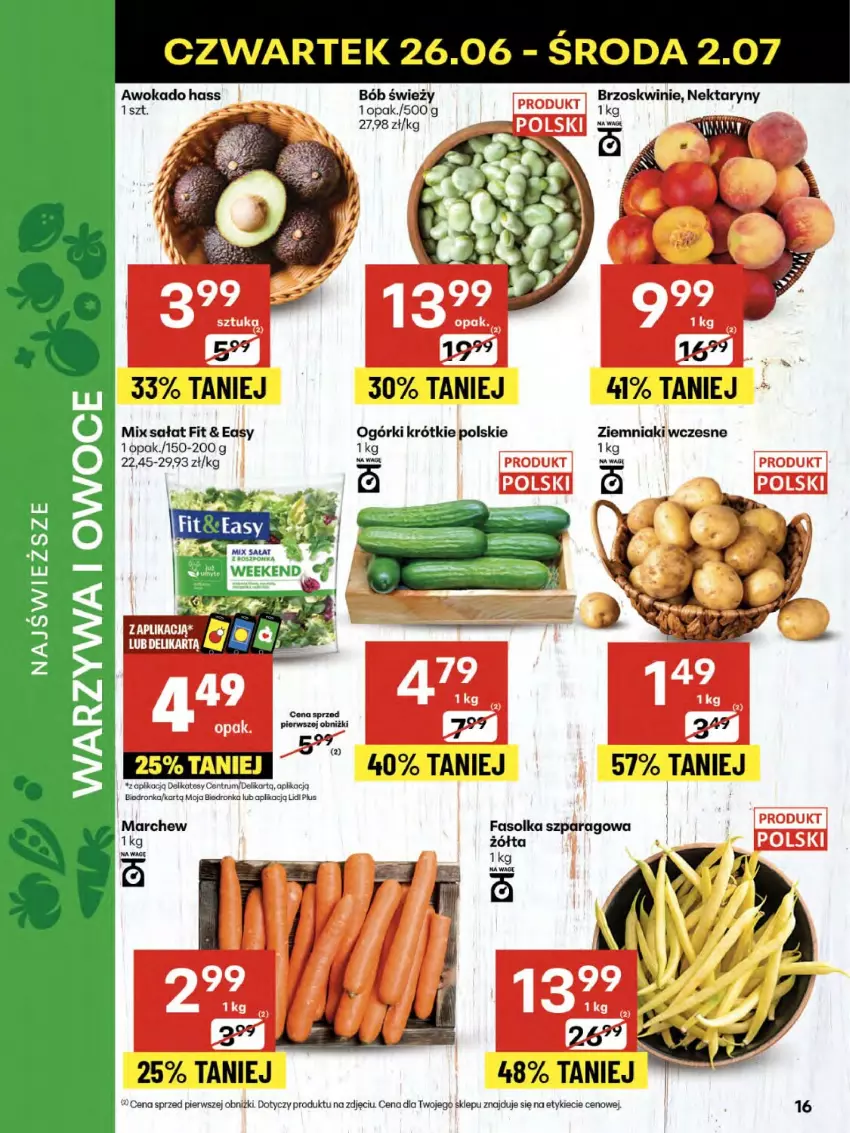 Gazetka promocyjna Delikatesy Centrum - Franczyza DC26 Czwartek - ważna 26.06 do 02.07.2025 - strona 16 - produkty: Dron, Fa, Nektar, Owoce, Rum, Sałat, Warzywa, Warzywa i owoce, Ziemniaki