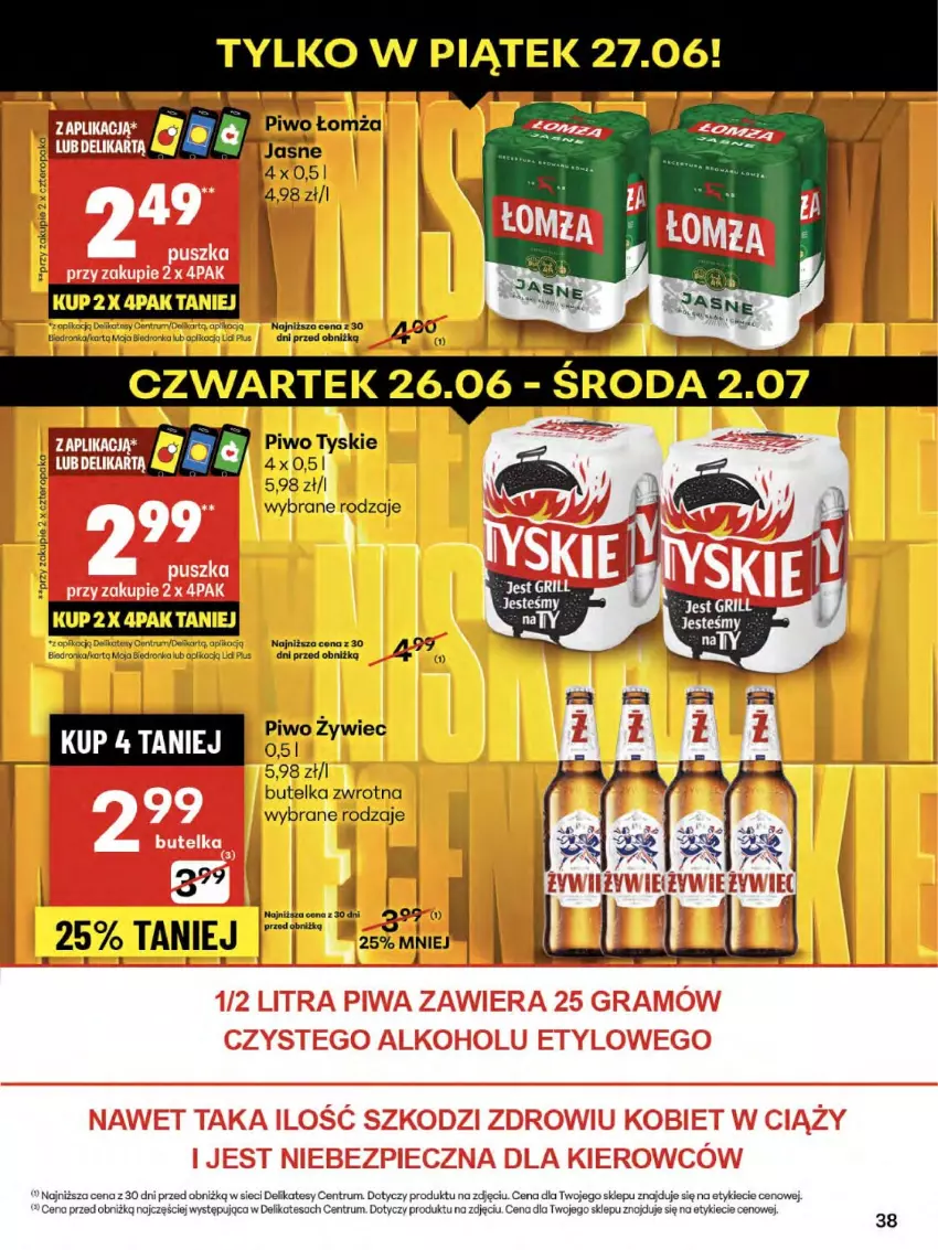 Gazetka promocyjna Delikatesy Centrum - Franczyza DC26 Czwartek - ważna 26.06 do 02.07.2025 - strona 38 - produkty: Dron, Koc, Piwo, Rum, Tyskie