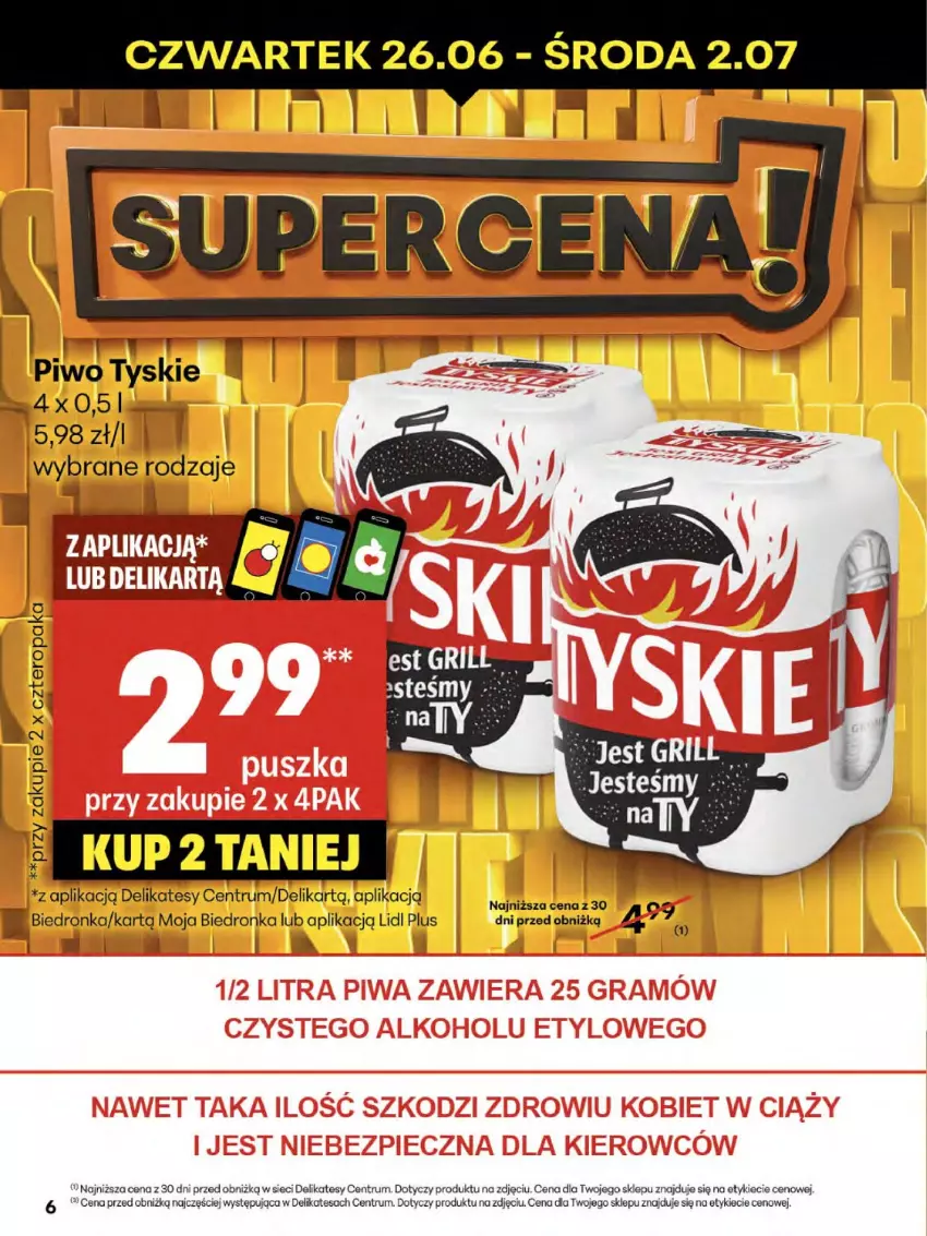 Gazetka promocyjna Delikatesy Centrum - Franczyza DC26 Czwartek - ważna 26.06 do 02.07.2025 - strona 6 - produkty: Dron, Piwo, Rum, Tyskie