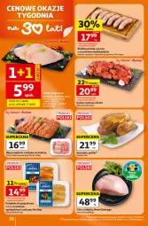 Gazetka promocyjna Auchan - Gazetka 30 Lat Hipermarket Auchan - Gazetka - ważna od 01.07 do 01.07.2026 - strona 22 - produkty: Kurczak, Mięso mielone, Gulasz wołowy, Przyprawy, Morliny, Kotlet, Kiełbasa biała, Grill, Kiełbasa, Mięso