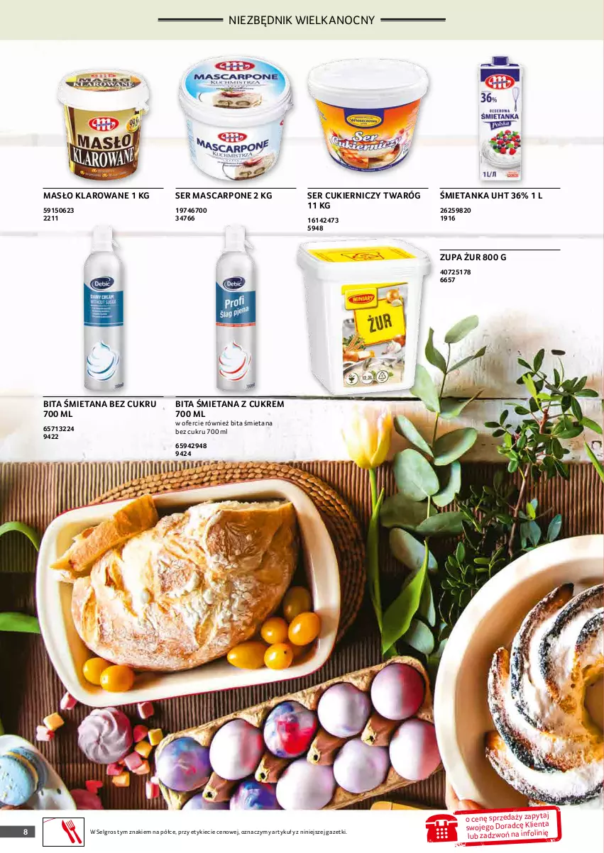 Gazetka promocyjna Selgros - Oferta gastronomiczna - ważna 31.03 do 06.04.2022 - strona 8 - produkty: Cukier, LG, Mascarpone, Masło, Masło klarowane, Ser, Twaróg, Zupa