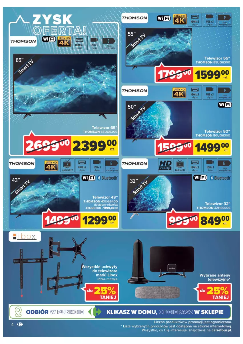 Gazetka promocyjna Carrefour - Gazetka Carrefour - ważna 04.05 do 28.05.2022 - strona 4 - produkty: Android TV, Telewizor, Thomson, Uchwyty