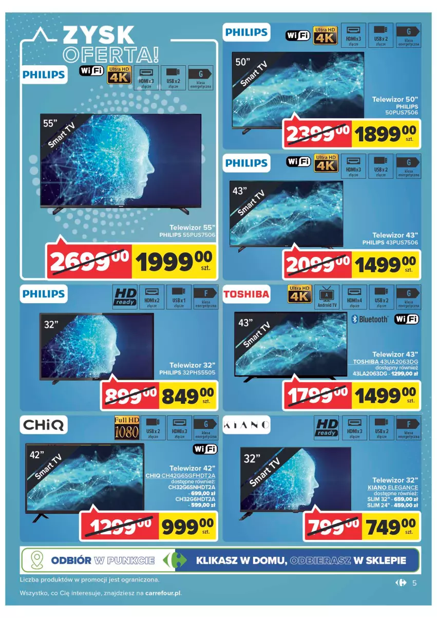 Gazetka promocyjna Carrefour - Gazetka Carrefour - ważna 04.05 do 28.05.2022 - strona 5 - produkty: Gra, Philips, Telewizor, Toshiba