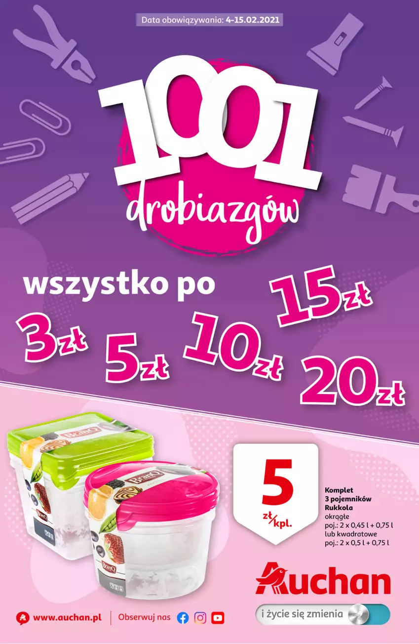 Gazetka promocyjna Auchan - 1001 Drobiazgów Hipermarkety - ważna 04.02 do 15.02.2021 - strona 1