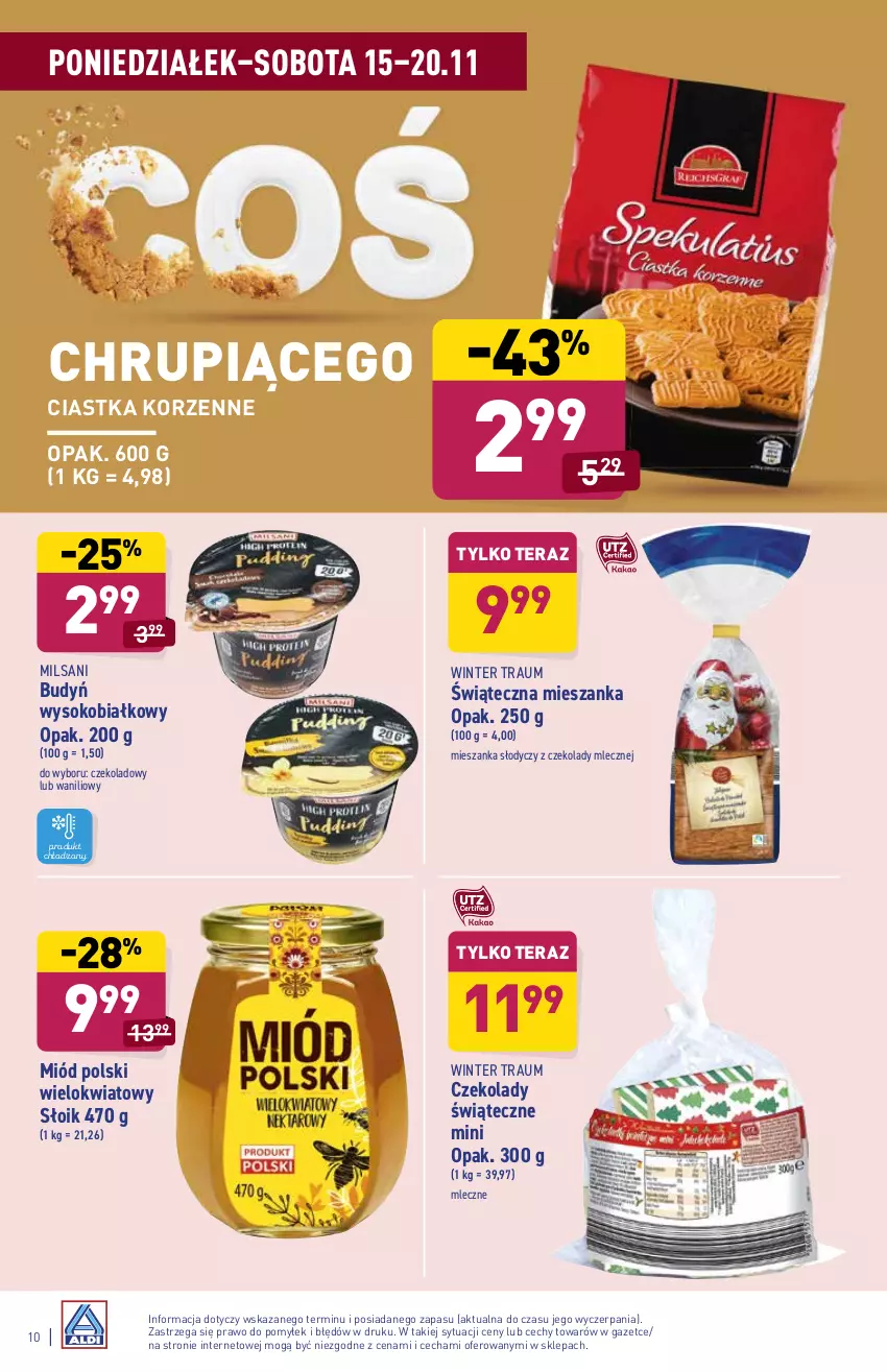 Gazetka promocyjna Aldi - Katalog spożywczy - ważna 15.11 do 20.11.2021 - strona 10 - produkty: Budyń, Ciastka, Miód, Sok, Tera