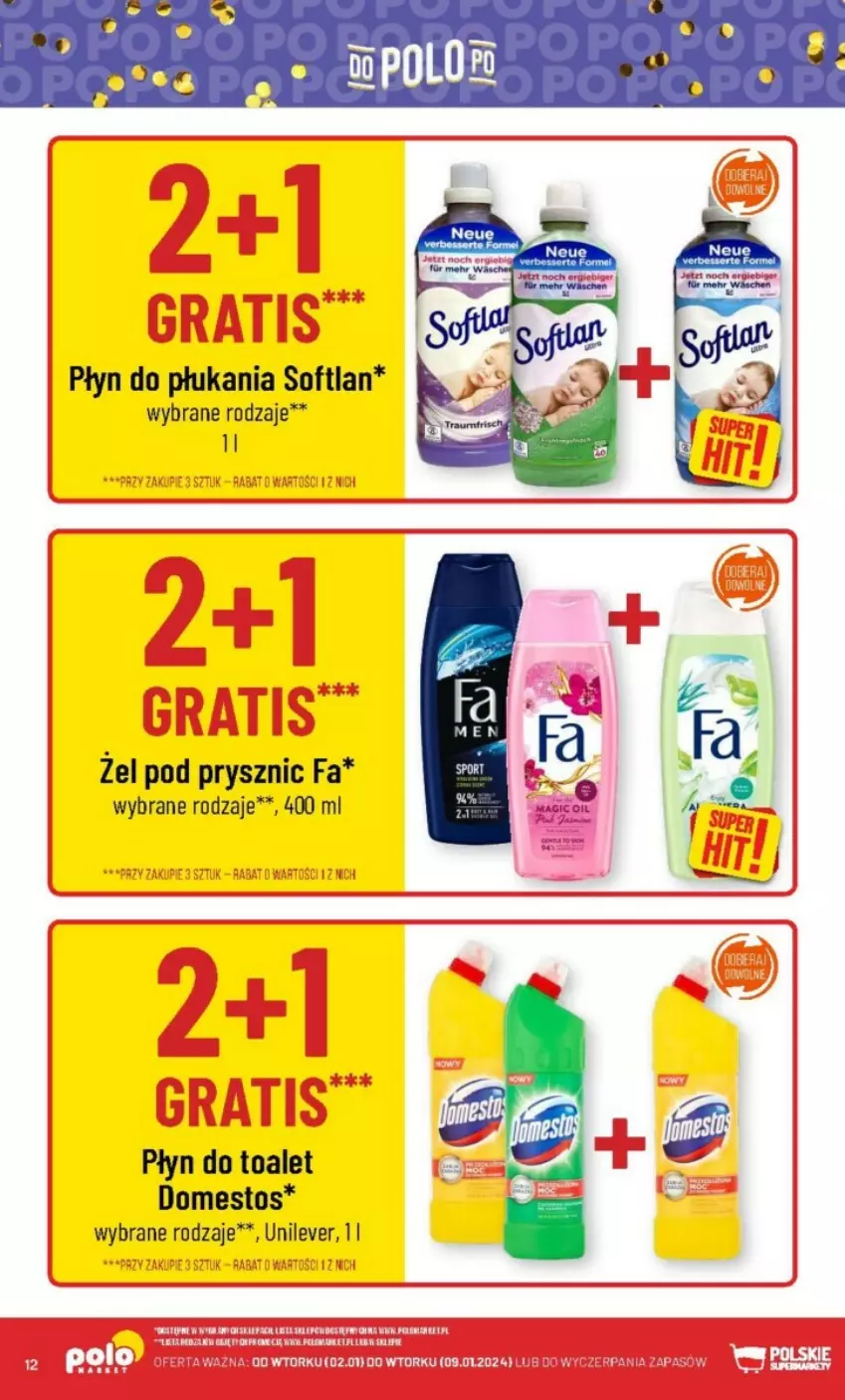 Gazetka promocyjna PoloMarket - ważna 02.01 do 09.01.2024 - strona 4 - produkty: Domestos, Fa, Płyn do płukania