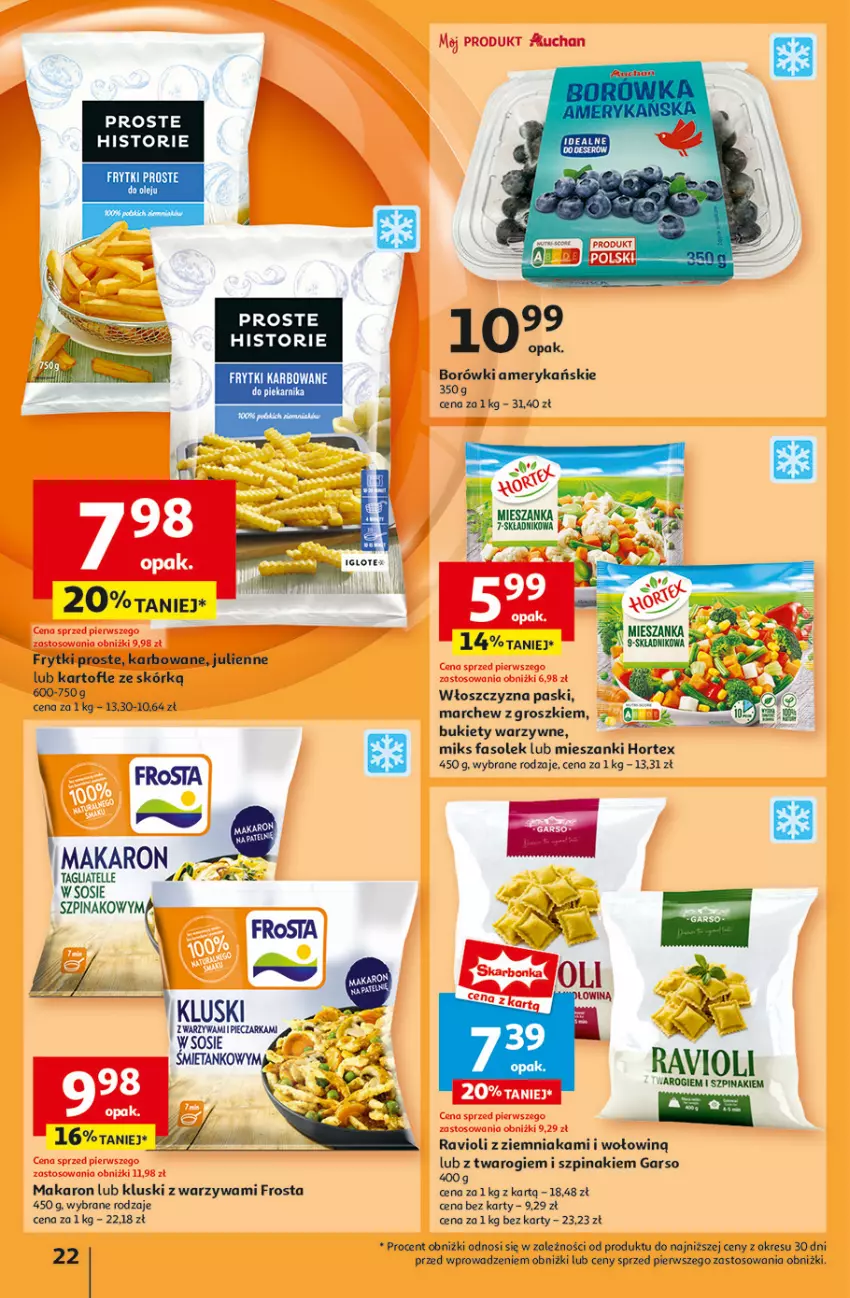 Gazetka promocyjna Auchan - Gazetka Pewność Niskich Cen Hipermarket Auchan - ważna 30.01 do 05.02.2025 - strona 24 - produkty: Bukiet, Deser, Fa, Frosta, Makaron, Miecz, Ser, Sos, Szpinak, Tagliatelle, Warzywa