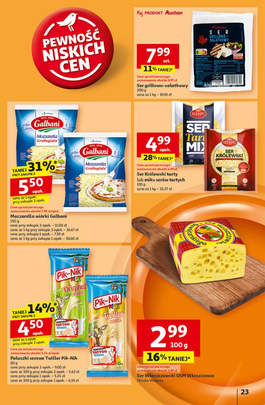 Gazetka promocyjna Auchan - Gazetka Pewność Niskich Cen Hipermarket Auchan - ważna 30.01 do 05.02.2025 - strona 25 - produkty: Galbani, Grill, Królewski, Mozzarella, Sałat, Ser, Włoszczowski