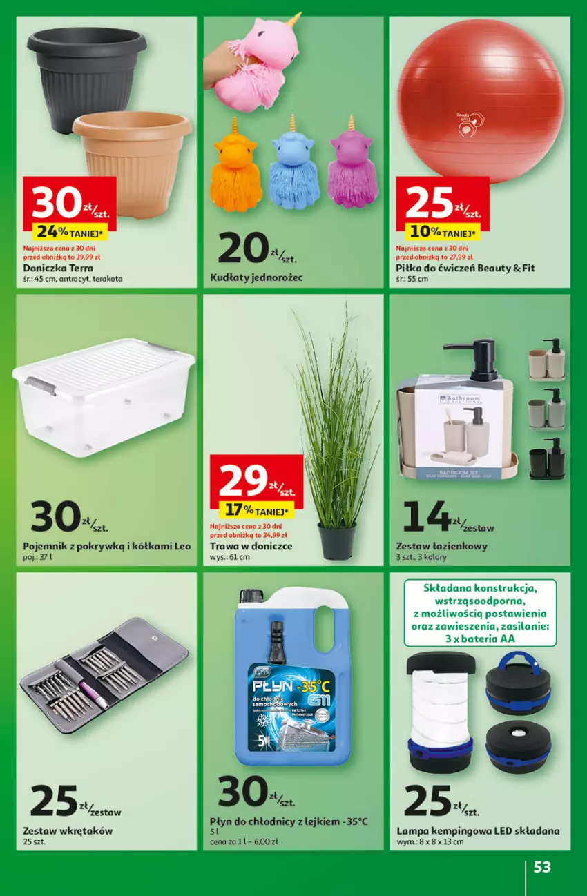 Gazetka promocyjna Auchan - Gazetka Pewność Niskich Cen Hipermarket Auchan - ważna 30.01 do 05.02.2025 - strona 59 - produkty: Bateria, Jednorożec, Lampa, Płyn do chłodnic, Pojemnik, Pojemnik z pokrywką, Por, Silan, Tera, Wkręt, Zestaw łazienkowy, Zestaw wkrętaków