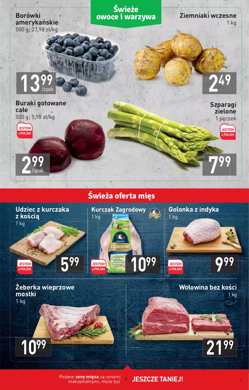 Gazetka promocyjna Stokrotka - Supermarket - ważna 10.06 do 16.06.2021 - strona 5 - produkty: Buraki, Golonka z indyka, Kurczak, Wołowina, Wołowina bez kości, Ziemniaki