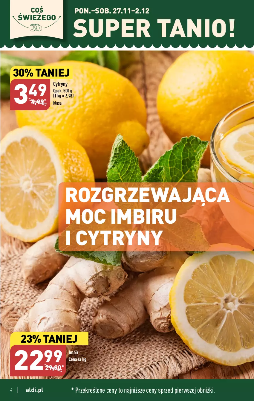 Gazetka promocyjna Aldi - Pełna oferta - ważna 27.11 do 02.12.2023 - strona 4 - produkty: Cytryny, Imbir