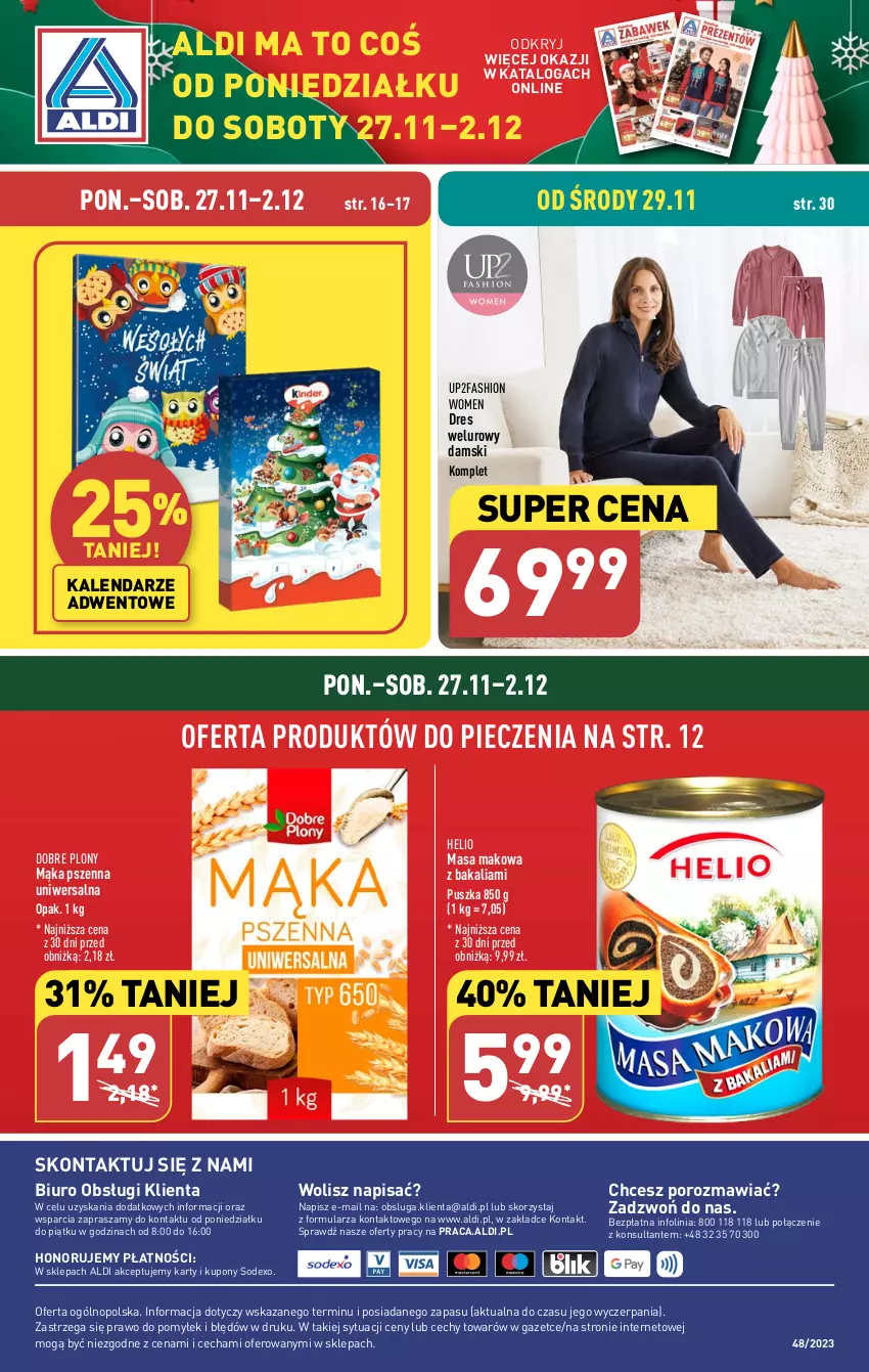 Gazetka promocyjna Aldi - Pełna oferta - ważna 27.11 do 02.12.2023 - strona 42 - produkty: Biuro, Dres, Fa, Helio, Kalendarz, Mąka, Mąka pszenna, O nas, Piec, Por