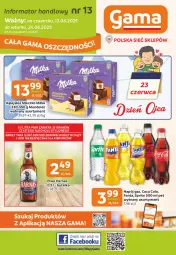 Gazetka promocyjna Gama - Gazetka Gama - Gazetka - ważna od 24.06 do 24.06.2025 - strona 1 - produkty: Piwa, Piwo, Piec, Gra, Mleczko, Fanta, Sprite, Harnaś, Napój, Milka, Fa