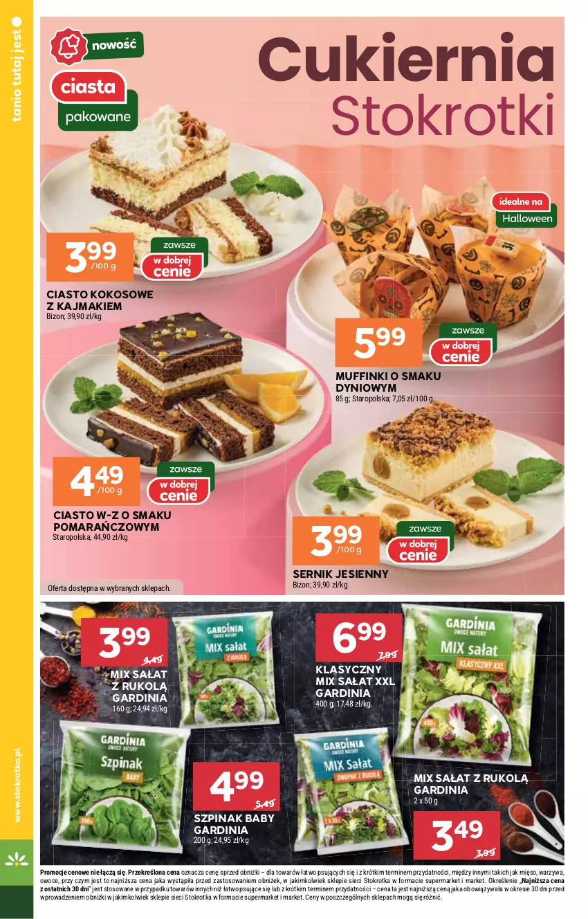 Gazetka promocyjna Stokrotka - Supermarket - ważna 23.10 do 29.10.2025 - strona 14 - produkty: Cukier, Kokos, Mięso, Muffinki, Owoce, Sałat, Ser, Szpinak, Warzywa