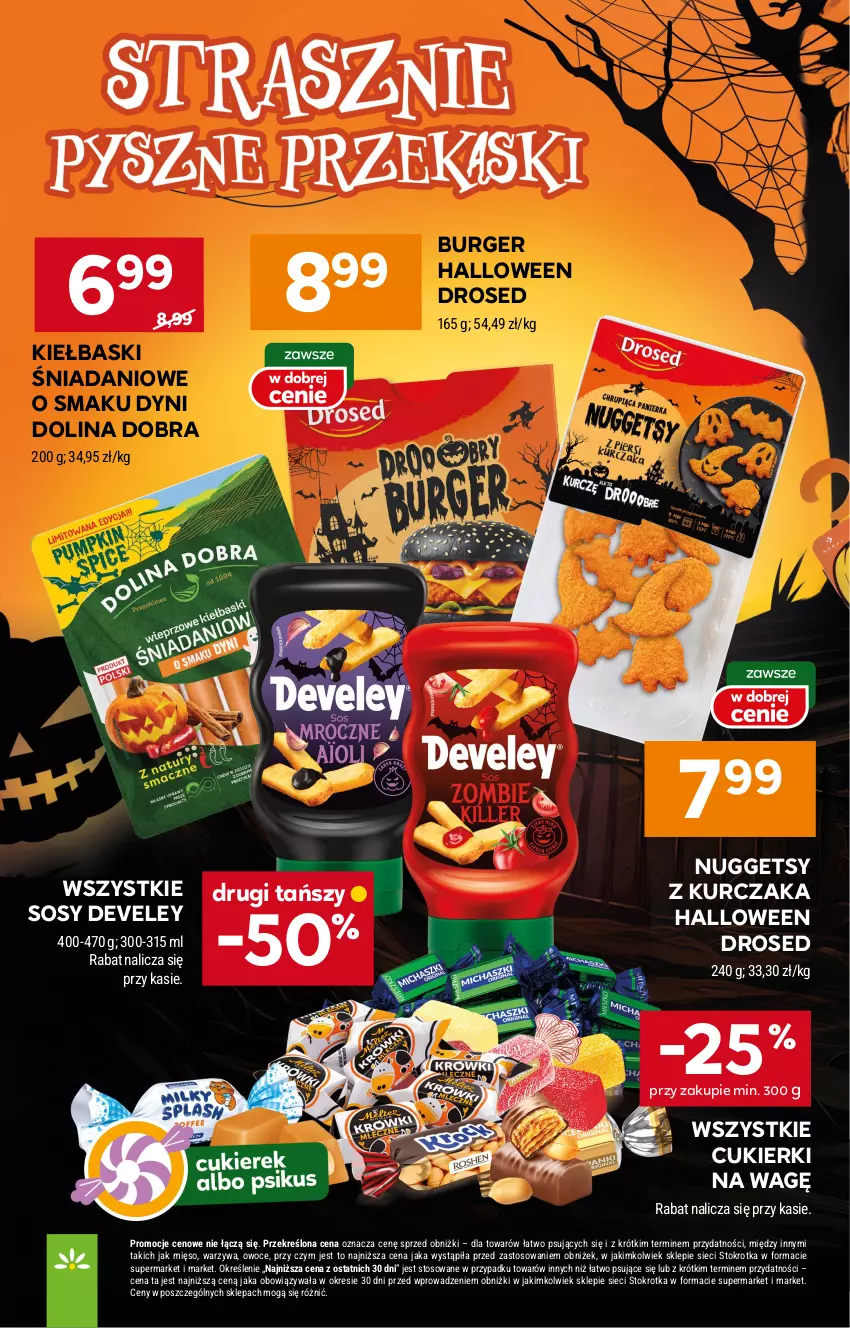 Gazetka promocyjna Stokrotka - Supermarket - ważna 23.10 do 29.10.2025 - strona 24 - produkty: Burger, Cukier, Cukierki, Danio, Kurczak, Mięso, Owoce, Sos, Warzywa