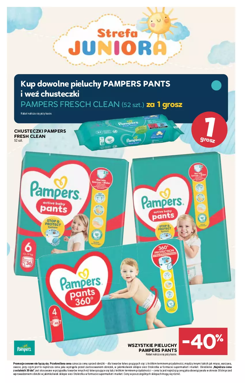 Gazetka promocyjna Stokrotka - Supermarket - ważna 23.10 do 29.10.2025 - strona 35 - produkty: Chusteczki, Mięso, Owoce, Pampers, Pieluchy, Warzywa