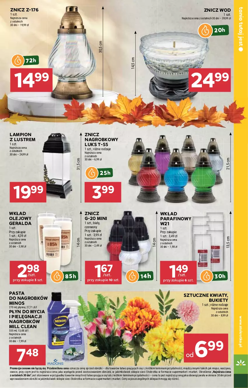 Gazetka promocyjna Stokrotka - Supermarket - ważna 23.10 do 29.10.2025 - strona 39 - produkty: Bukiet, Lampion, Mięso, Olej, Owoce, Płyn do mycia, Warzywa, Wkład olejowy, Znicz