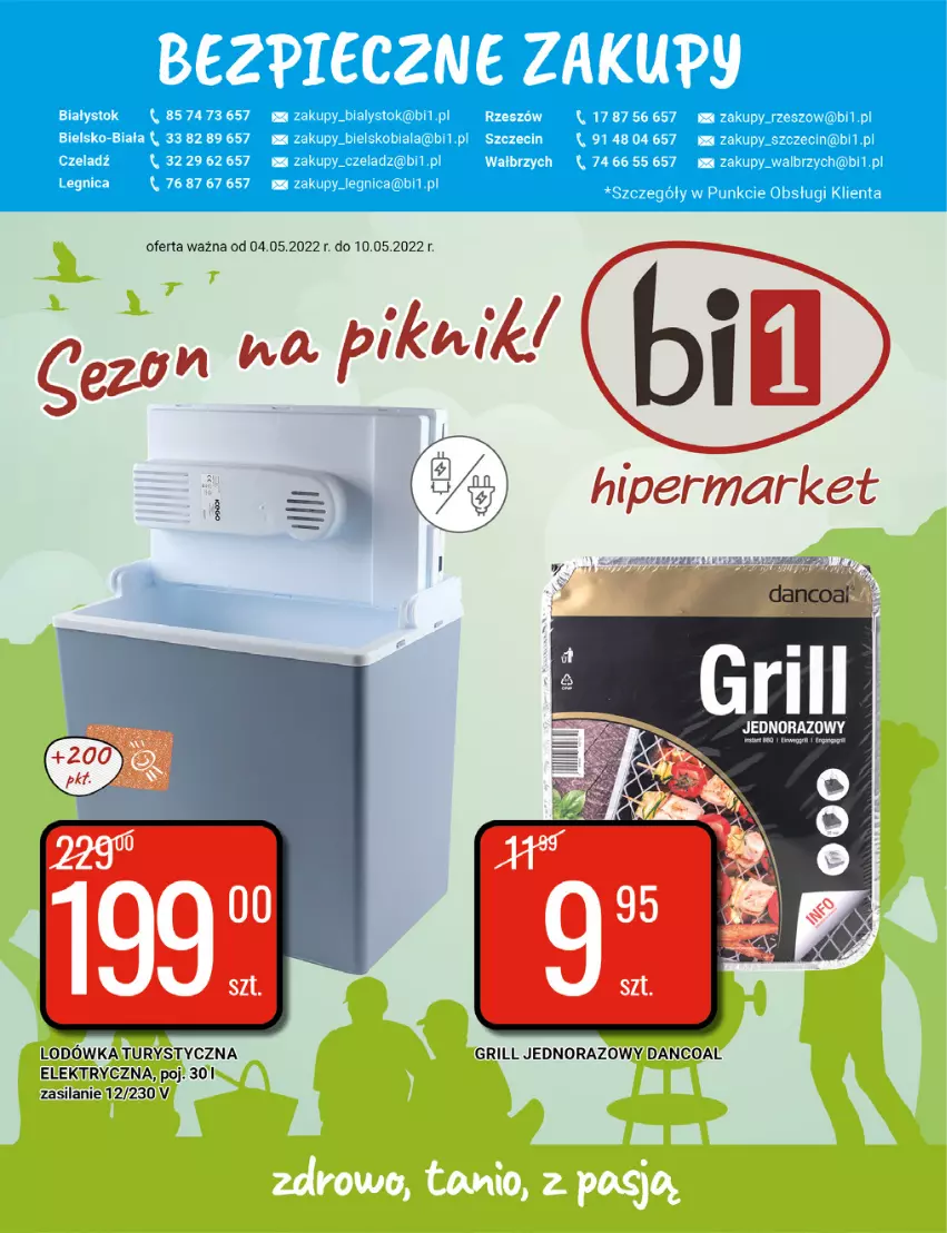 Gazetka promocyjna Bi1 - Sezon na piknik - ważna 04.05 do 10.05.2022 - strona 1 - produkty: Grill, Lodówka, Silan