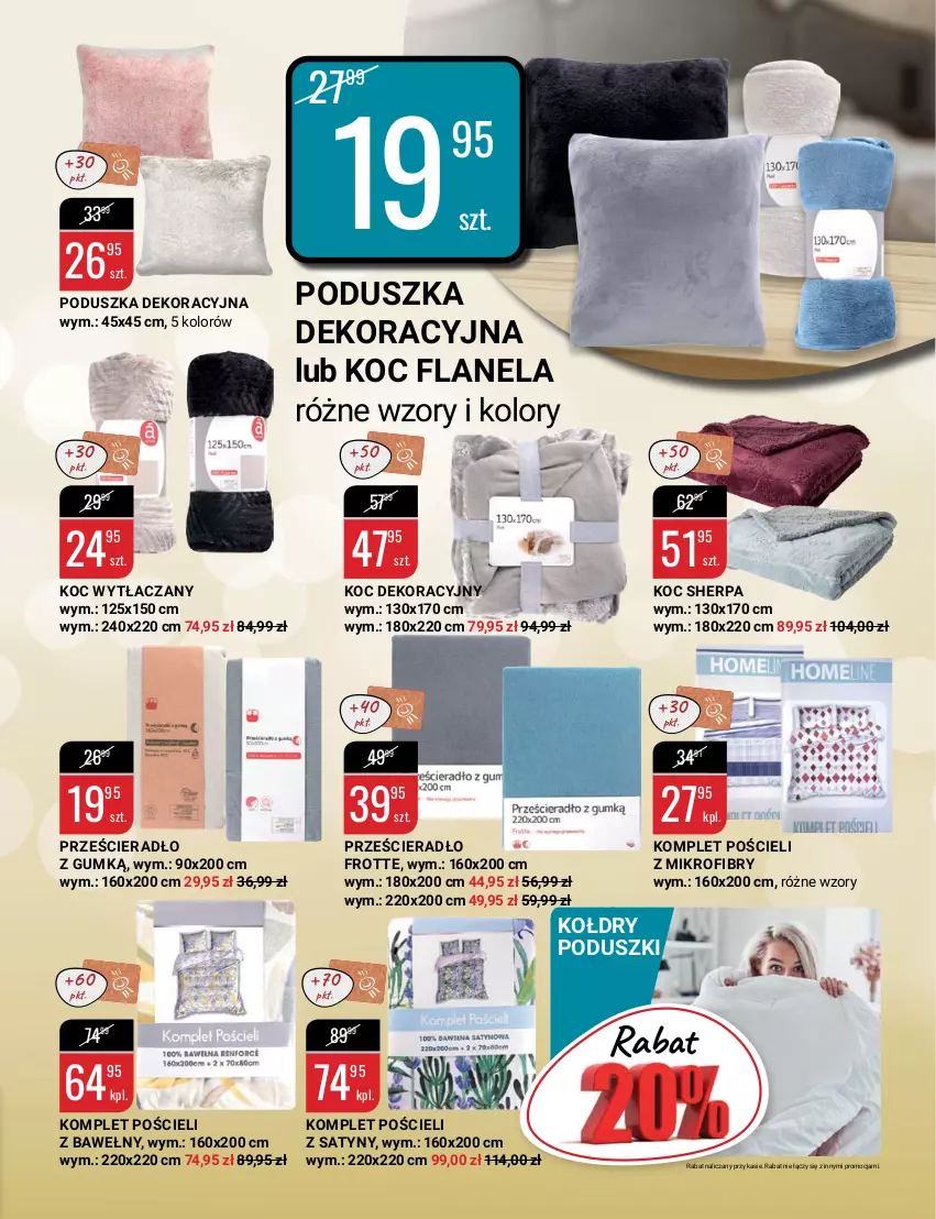 Gazetka promocyjna Bi1 - Stawiamy na wagę - ważna 19.01 do 25.01.2022 - strona 19 - produkty: Koc, Komplet pościeli, Poduszka, Poduszka dekoracyjna, Pościel, Prześcieradło