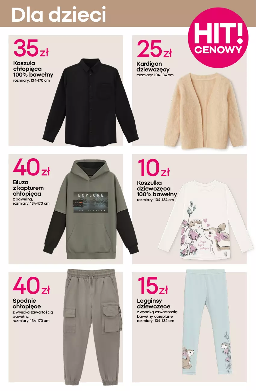 Gazetka promocyjna Pepco - Wszystko na jesień jest tu - ważna 18.09 do 01.10.2025 - strona 7 - produkty: Bluza, Bluza z kapturem, Buty, Dzieci, Gin, Kardigan, Kosz, Koszula, Koszulka, Legginsy, Obuwie, Sok, Spodnie, Sweter