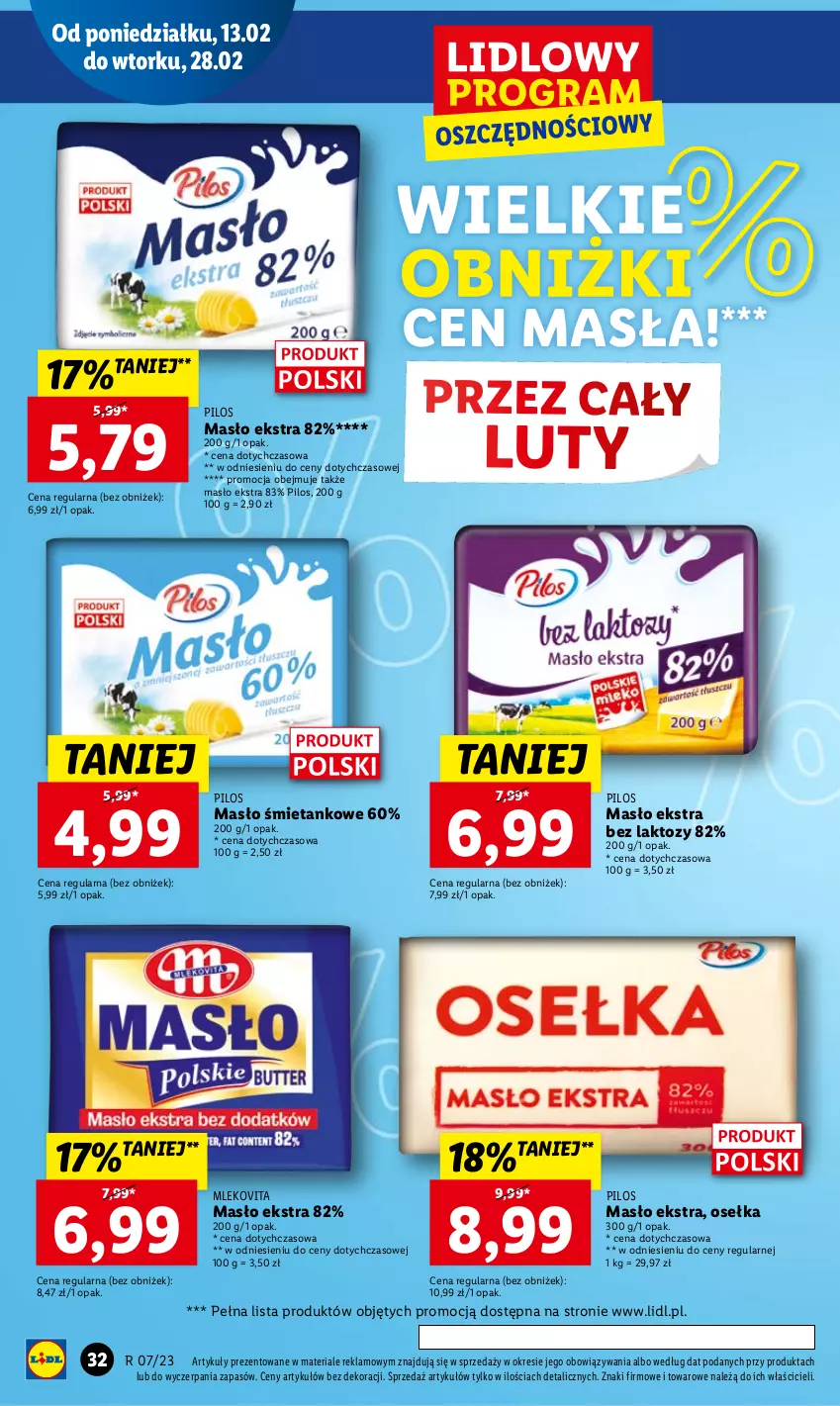 Gazetka promocyjna Lidl - GAZETKA - ważna 13.02 do 15.02.2023 - strona 34 - produkty: Masło, Mleko, Mlekovita, Pilos