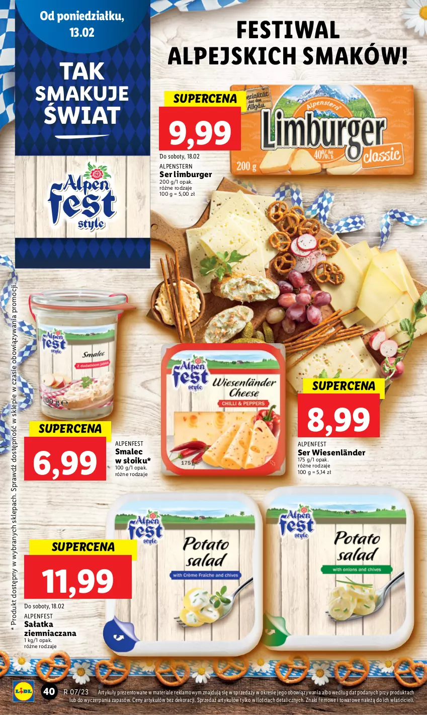 Gazetka promocyjna Lidl - GAZETKA - ważna 13.02 do 15.02.2023 - strona 42 - produkty: Burger, Limburger, Sałat, Sałatka, Ser, Smalec