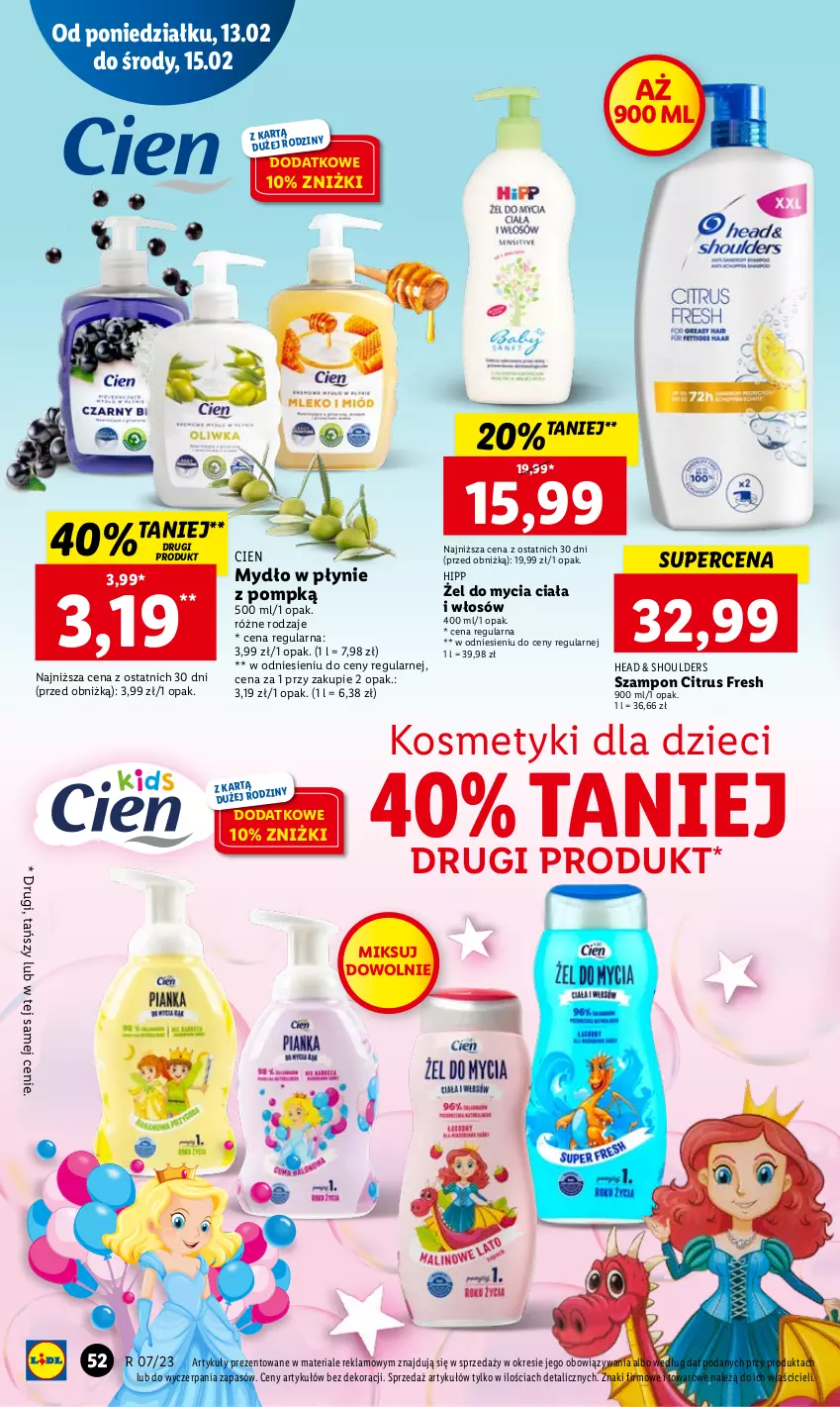 Gazetka promocyjna Lidl - GAZETKA - ważna 13.02 do 15.02.2023 - strona 54 - produkty: Dzieci, HiPP, Kosmetyki dla dzieci, Mydło, Mydło w płynie, Szampon