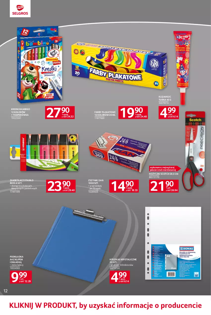 Gazetka promocyjna Selgros - Oferta przemysłowa - ważna 01.06 do 14.06.2023 - strona 46 - produkty: Fa, Klej, Kosz, Noż, Nożyczki, Podkład, Podkładka