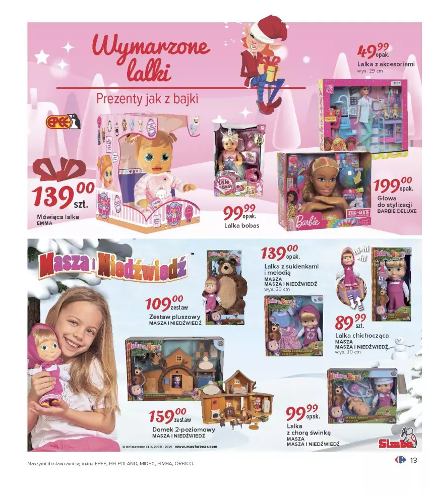 Gazetka promocyjna Carrefour - Gazetka Carrefour Zabawki - ważna 30.11 do 24.12.2021 - strona 13 - produkty: Barbie, BIC, EPEE, Lalka, Masza i Niedźwiedź, Sukienka