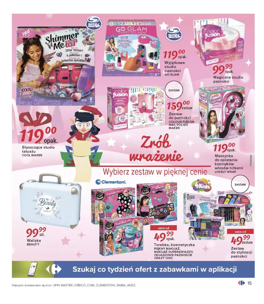 Gazetka promocyjna Carrefour - Gazetka Carrefour Zabawki - ważna 30.11 do 24.12.2021 - strona 15 - produkty: BIC, Crazy Chic, Fusion, Kosmetyczka, Makijaż, Torebka, Walizka, Zestaw do paznokci