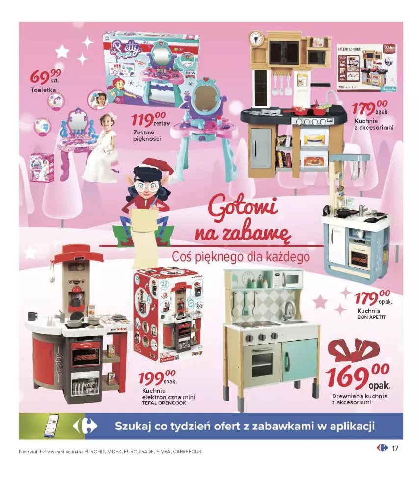 Gazetka promocyjna Carrefour - Gazetka Carrefour Zabawki - ważna 30.11 do 24.12.2021 - strona 17 - produkty: Drewniana kuchnia, Fa, Kuchnia, Tefal, Zabawka