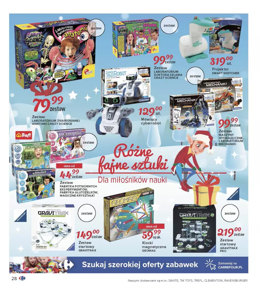 Gazetka promocyjna Carrefour - Gazetka Carrefour Zabawki - ważna 30.11 do 24.12.2021 - strona 28 - produkty: Burger, Fa, Gra, Gravitrax, Klocki, Ravensburger, Robot, Szyny