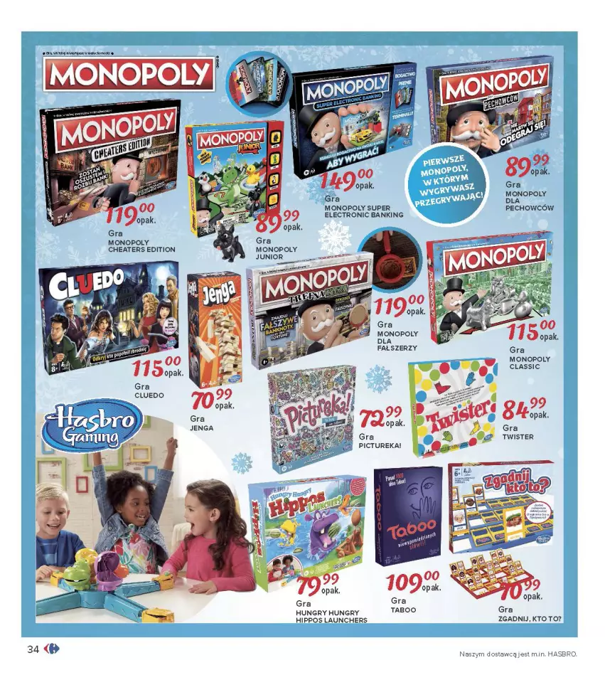 Gazetka promocyjna Carrefour - Gazetka Carrefour Zabawki - ważna 30.11 do 24.12.2021 - strona 34 - produkty: Fa, Gra, Gry, Hasbro, HiPP, Monopoly, Taboo