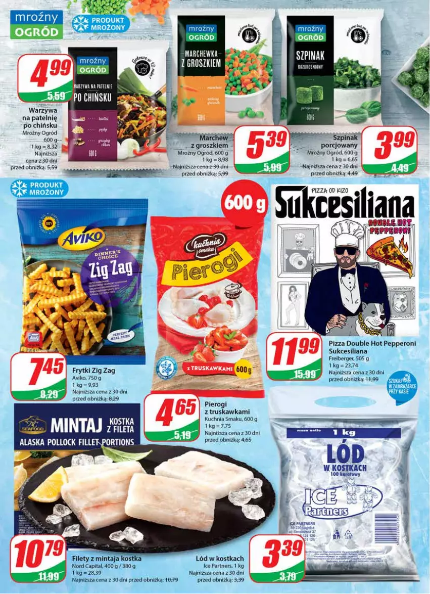 Gazetka promocyjna Dino - G26 - ważna 28.06 do 04.07.2023 - strona 10 - produkty: Frytki, Marchewka, Ogród, Pierogi, Pizza, Por, Szpinak, Warzywa