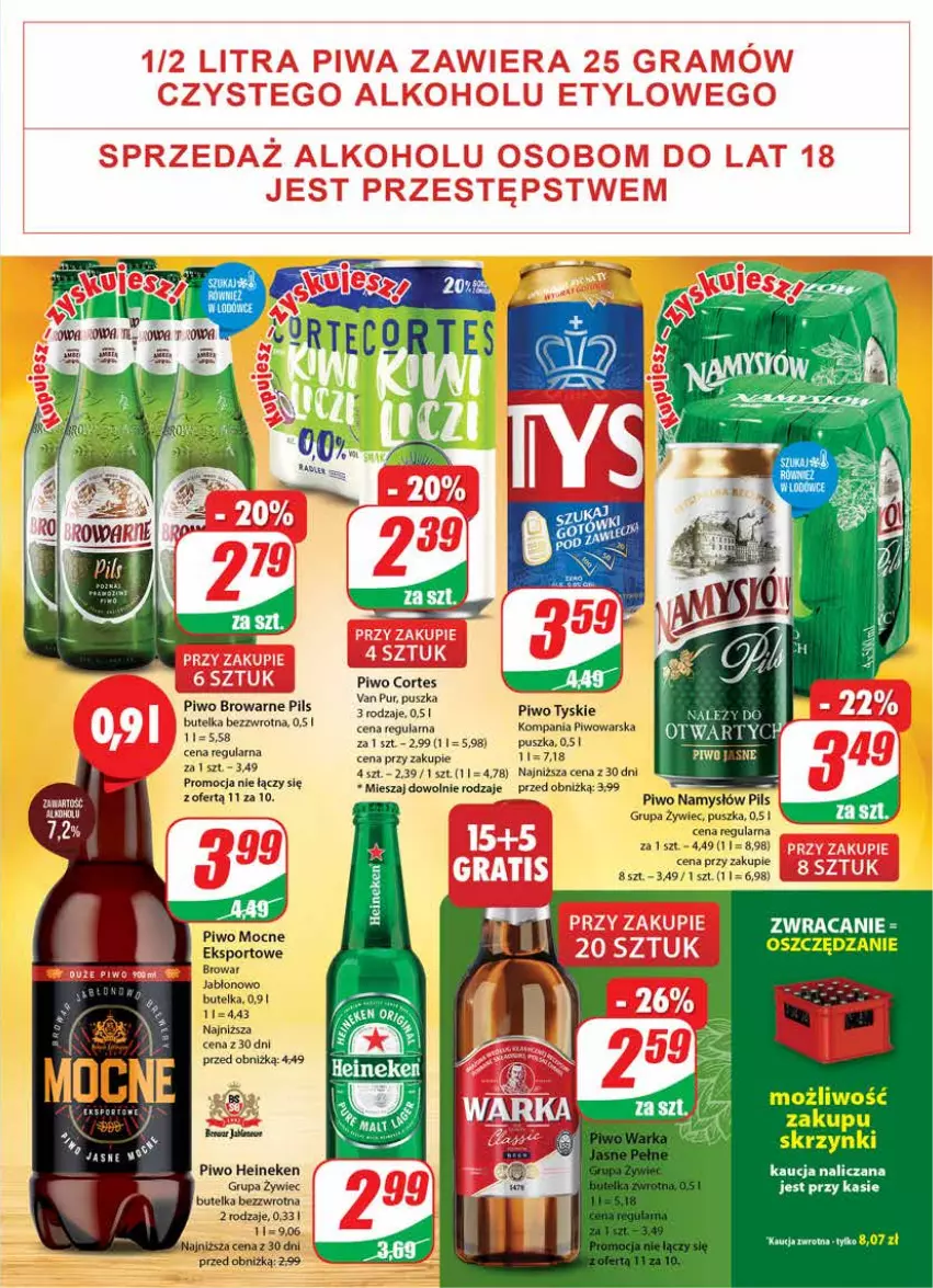 Gazetka promocyjna Dino - G26 - ważna 28.06 do 04.07.2023 - strona 17 - produkty: Fa, Heineken, Namysłów, Piwo, Por, Pur, Sport, Tyskie