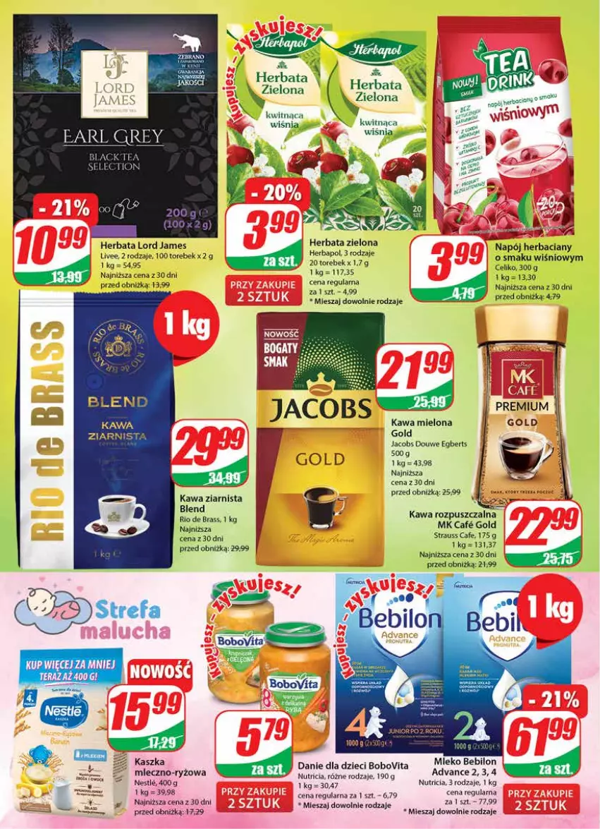 Gazetka promocyjna Dino - G26 - ważna 28.06 do 04.07.2023 - strona 4 - produkty: BEBILON, BoboVita, Danie dla dzieci, Dzieci, Earl Grey, Herbapol, Herbata, Jacobs, Kawa, Kawa mielona, Kawa rozpuszczalna, Kawa ziarnista, Lack, Miecz, Mleko, Mleko Bebilon, Napój, Ryż, Tera