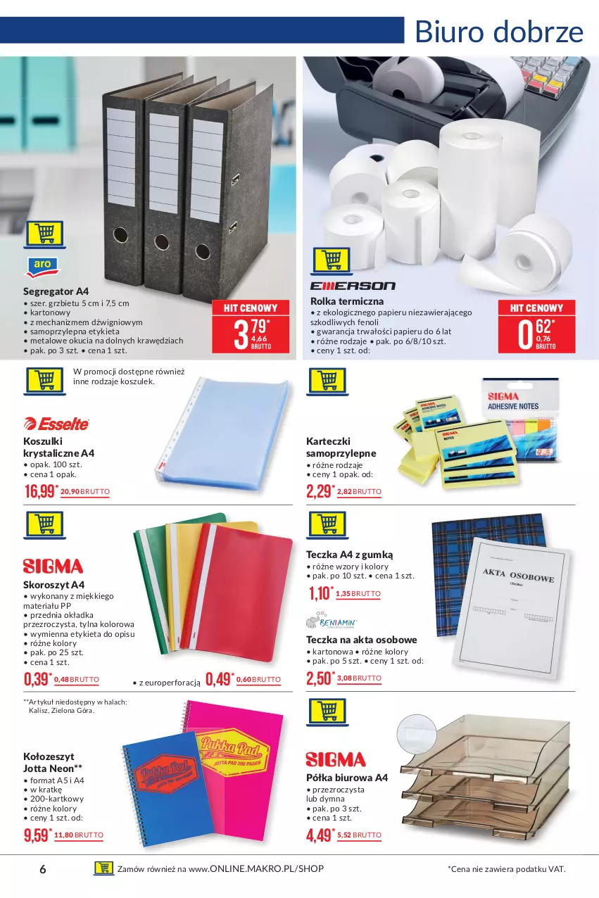 Gazetka promocyjna Makro - [Oferta promocyjna] Artykuły przemysłowe - ważna 19.04 do 03.05.2021 - strona 6 - produkty: Biuro, Dźwig, Karteczki samoprzylepne, Kosz, Mop, Papier, Półka