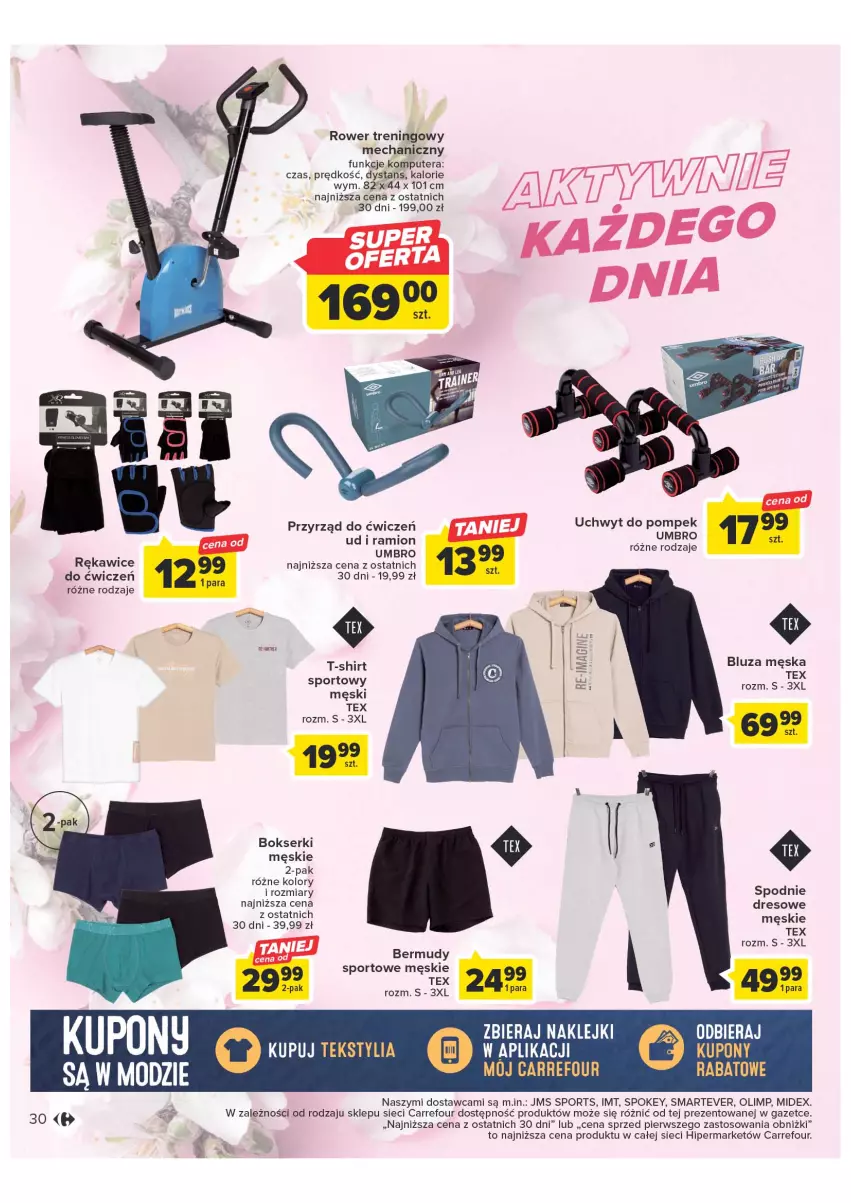 Gazetka promocyjna Carrefour - Gazetka Wiosna w pięknym stylu - ważna 07.03 do 18.03.2023 - strona 30 - produkty: Bermudy, Bluza, Bokserki, Dres, Gra, Klej, Komputer, Por, Rękawice, Rower, Ser, Spodnie, Sport, T-shirt, Tera