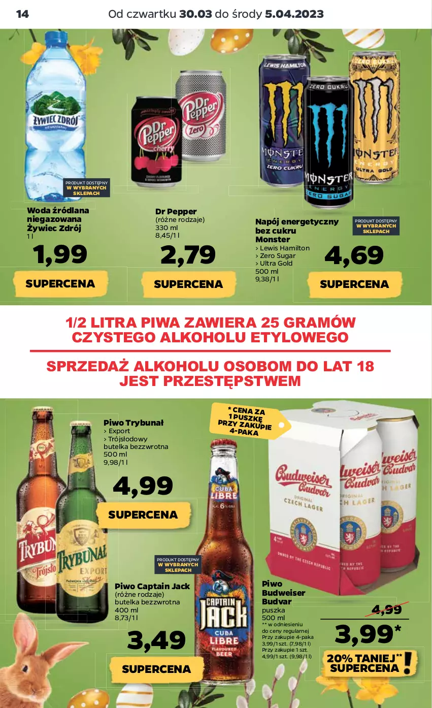 Gazetka promocyjna Netto - Artykuły spożywcze - ważna 30.03 do 05.04.2023 - strona 14 - produkty: Captain Jack, Gra, LANA, Napój, Napój energetyczny, Piwa, Piwo, Por, Ser, Woda