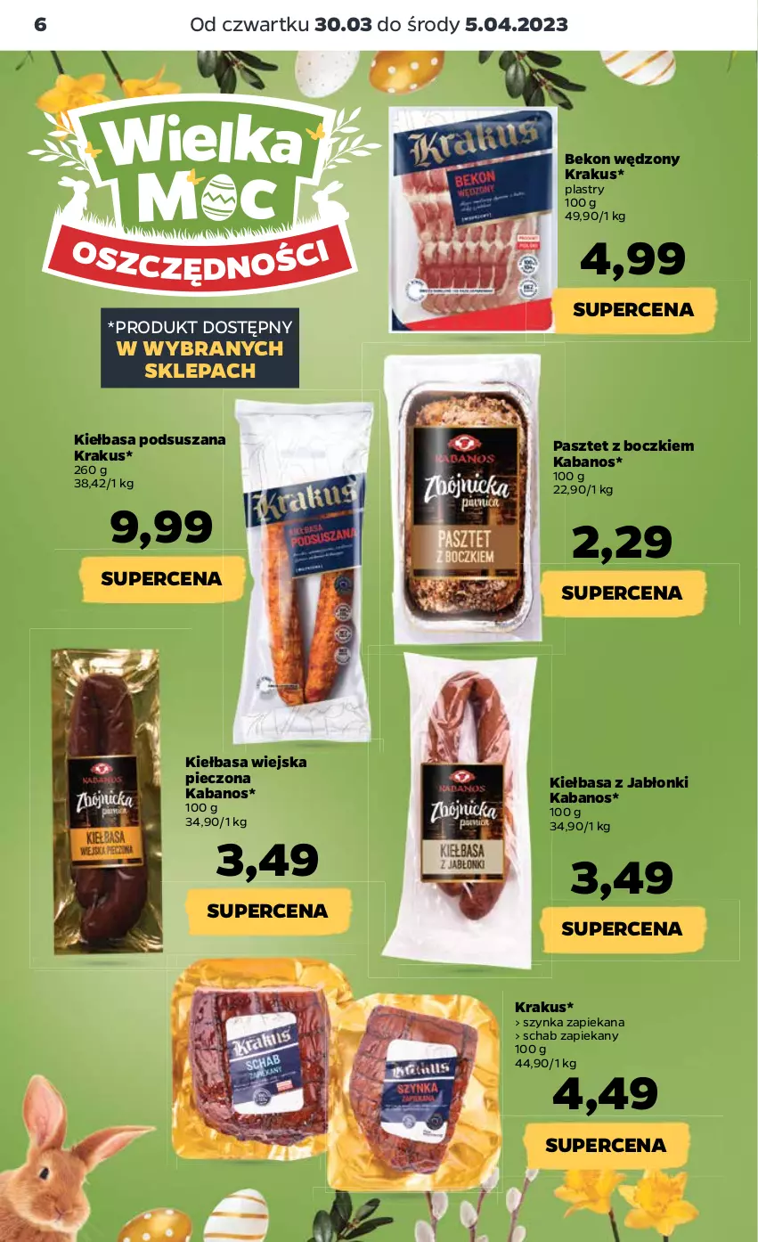 Gazetka promocyjna Netto - Artykuły spożywcze - ważna 30.03 do 05.04.2023 - strona 6 - produkty: Beko, Kabanos, Kiełbasa, Kiełbasa wiejska, Krakus, Pasztet, Piec, Szynka