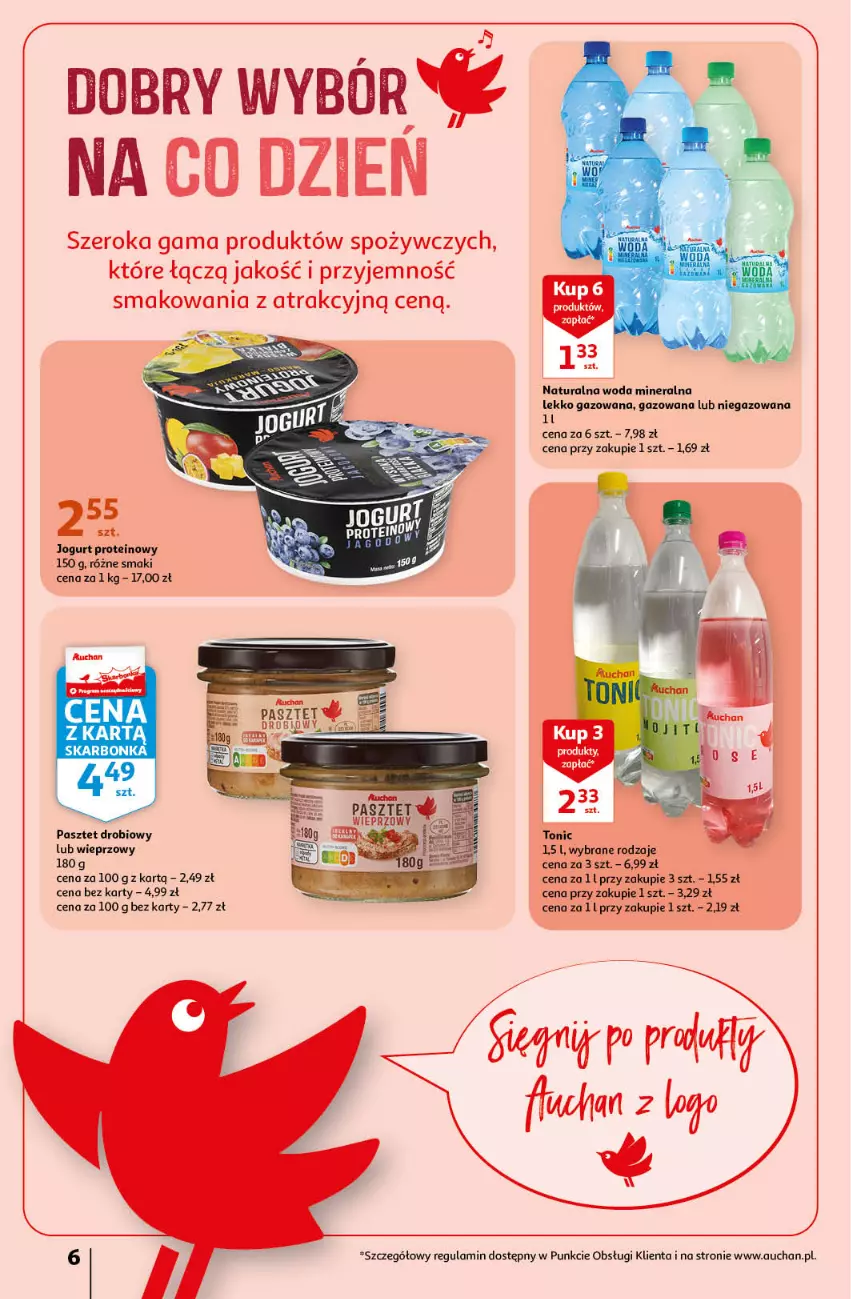 Gazetka promocyjna Auchan - Gazetka Koszyk Oszczędności Auchan Hipermarket - ważna 19.01 do 25.01.2023 - strona 6 - produkty: Jogurt, Pasztet, Woda, Woda mineralna