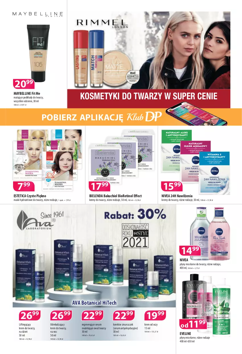 Gazetka promocyjna Drogerie Polskie - Gazetka - ważna 14.01 do 31.01.2022 - strona 5 - produkty: Bell, Bielenda, Eveline, Krem do twarzy, Mars, Maybelline, Nivea, Podkład, Rum, Ser, Serum