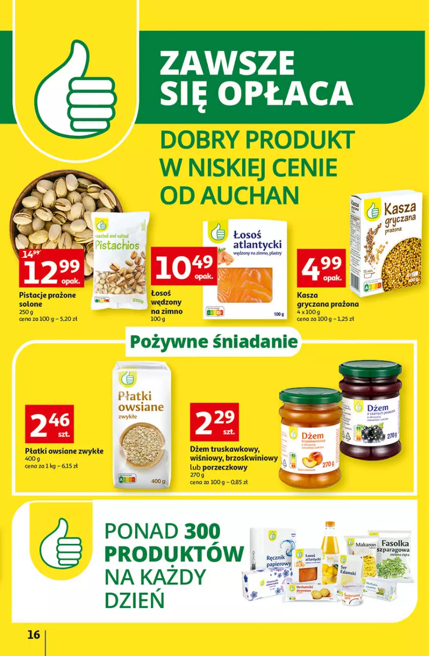 Gazetka promocyjna Auchan - Gazetka przeNISKIE CENY – Przekorzyści cenowe Hipermarkety - ważna 22.09 do 28.09.2022 - strona 16 - produkty: Dżem, Fa, Gry, Kasza, Makaron, Pistacje, Płatki owsiane, Por