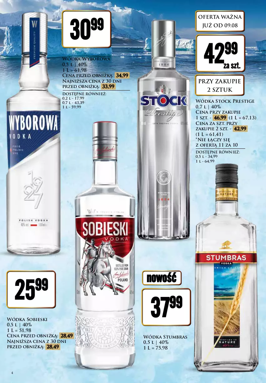 Gazetka promocyjna Dino - Katalog alkoholowy / sierpień 2024 - ważna 09.08 do 17.08.2024 - strona 4 - produkty: Stock, Wódka, Wyborowa