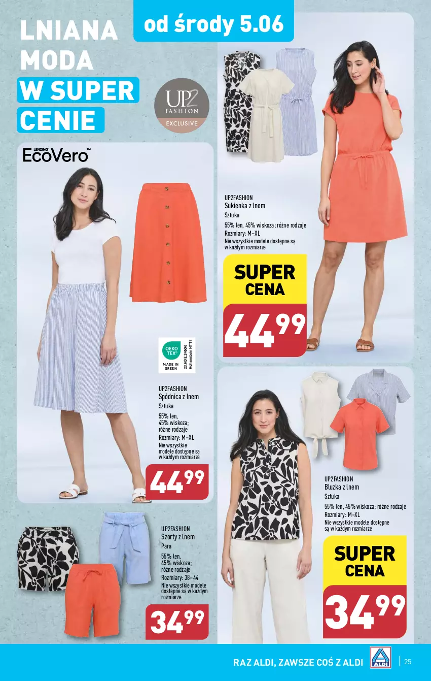 Gazetka promocyjna Aldi - Pełna oferta - ważna 03.06 do 08.06.2024 - strona 25 - produkty: Fa, Moda, Spódnica, Sukienka, Szorty