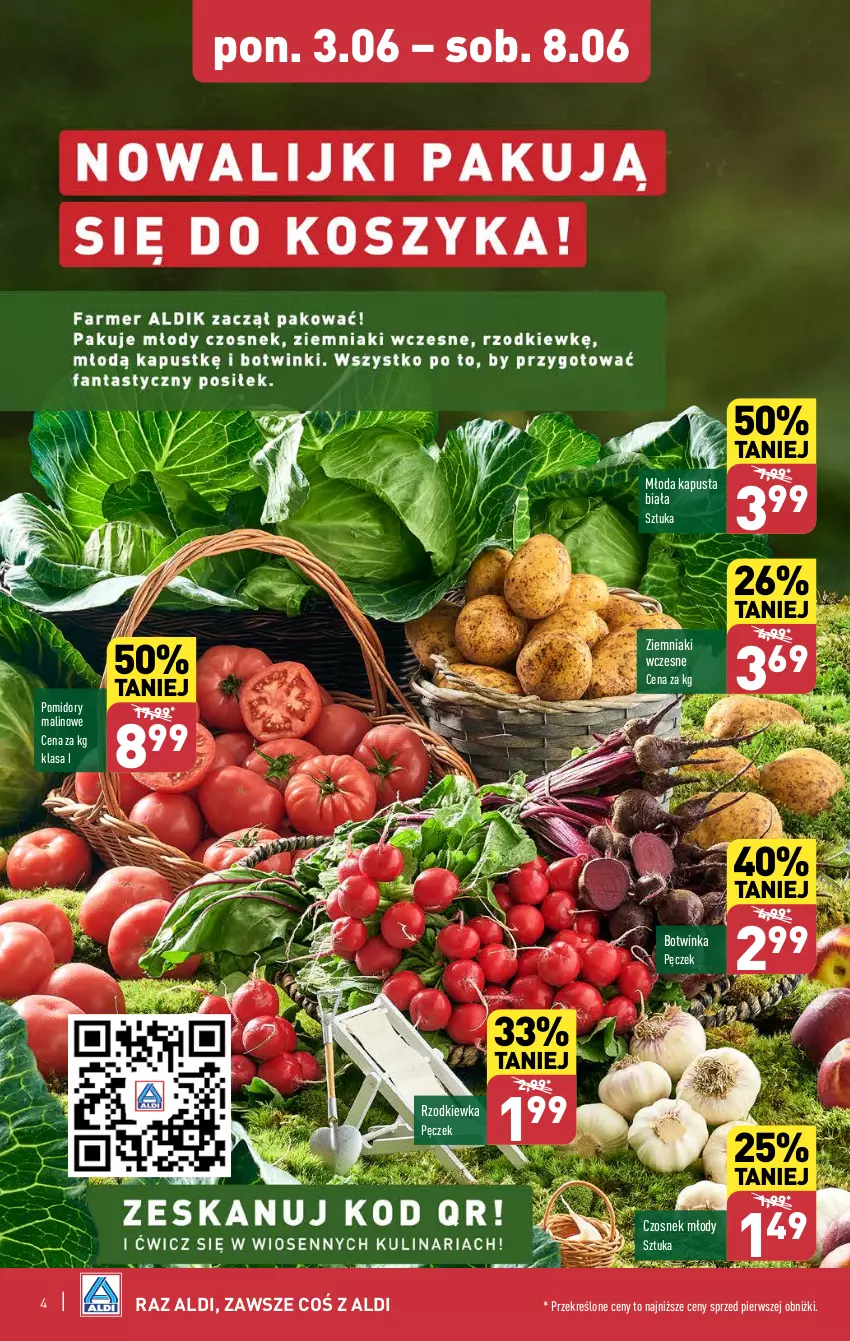 Gazetka promocyjna Aldi - Pełna oferta - ważna 03.06 do 08.06.2024 - strona 4 - produkty: Czosnek, Inka, Pomidory, Rzodkiewka, Ziemniaki