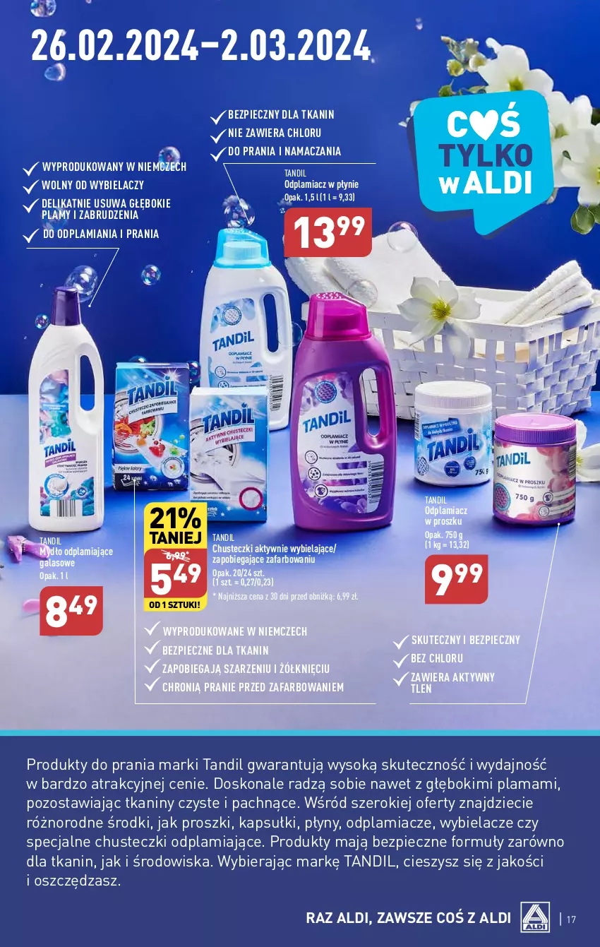 Gazetka promocyjna Aldi - Pełna oferta - ważna 26.02 do 02.03.2024 - strona 17 - produkty: Chusteczki, Dzieci, Fa, Gala, Mydło, Odplamiacz, Piec, Sok