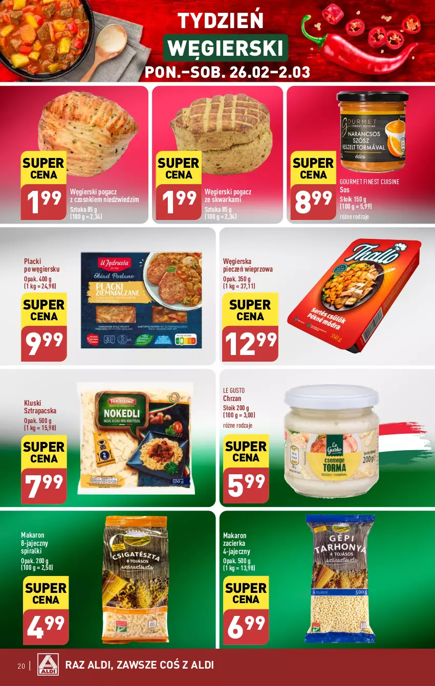 Gazetka promocyjna Aldi - Pełna oferta - ważna 26.02 do 02.03.2024 - strona 20 - produkty: Chrzan, Lack, Makaron, Piec, Sos, Warka, Zacierka